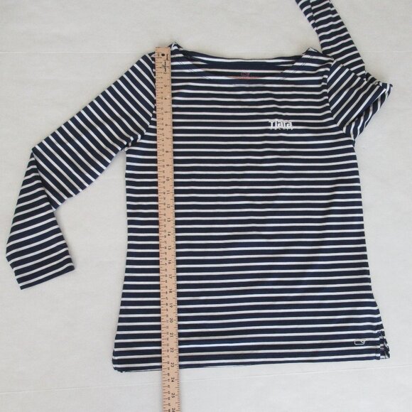 Vineyard Vines Womens Striped Sankaty Striped Nautical Top Size Small Blue White - Picture 5 of 9